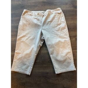 Croft & Barrow‎ The Effortless Stretch Capri Pants Women's Plus 22W Beige